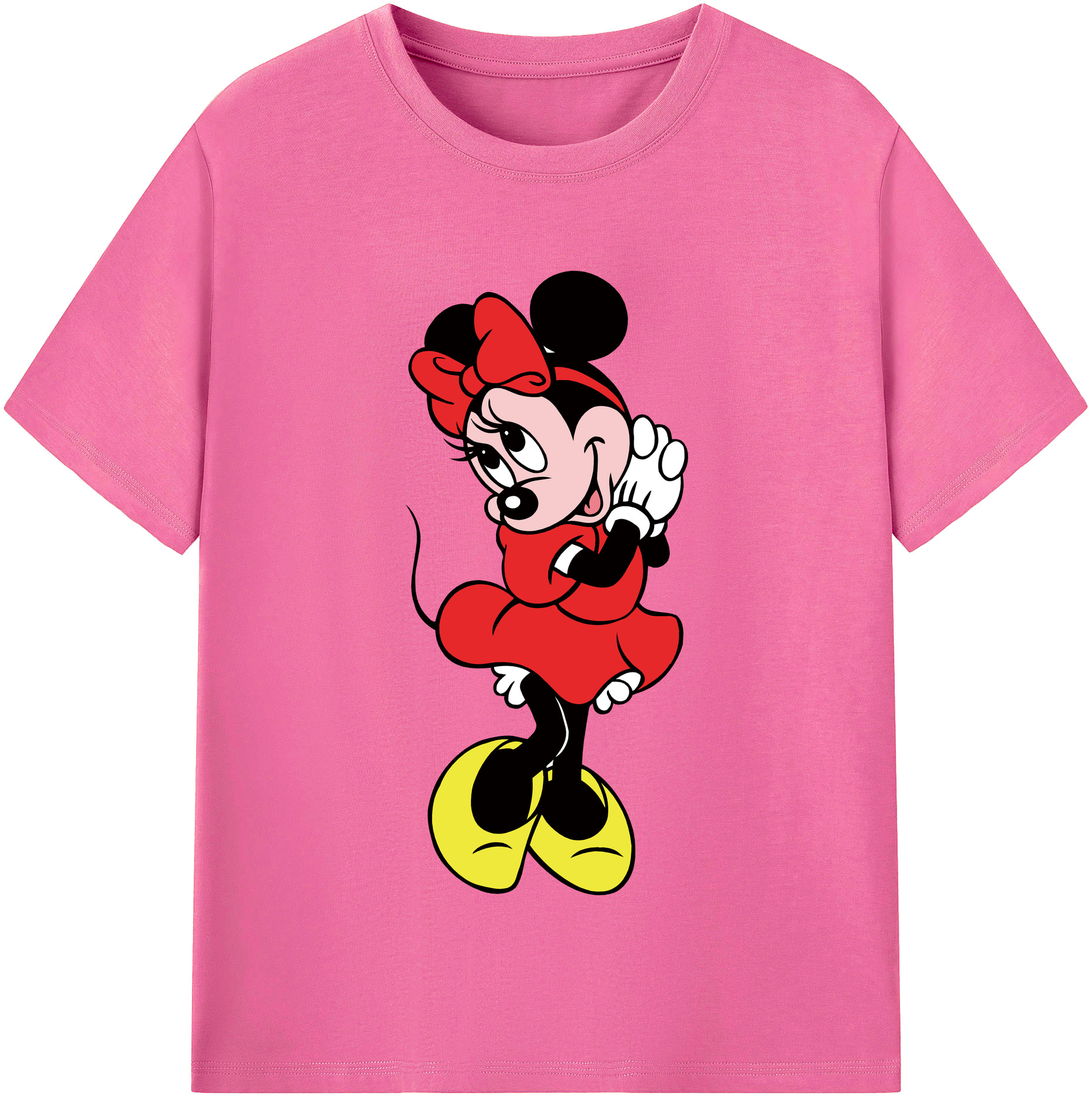 （画像用） ミッキーマウス Mickey Mouse レディースカジュアルプリントTシャツ（綿100％）
